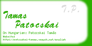 tamas patocskai business card